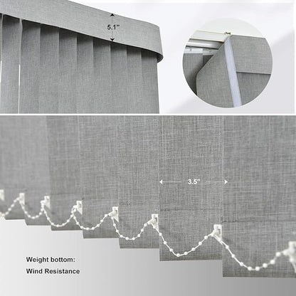 Yoolax Motorized Vertical Blind, Smart Blackout Sliding Door Shades, Blinds for Sliding Glass Doors with Alexa Google Home, Suitable for Sliding Patio Glass Doors Window, Custom Size, Smoky Grey