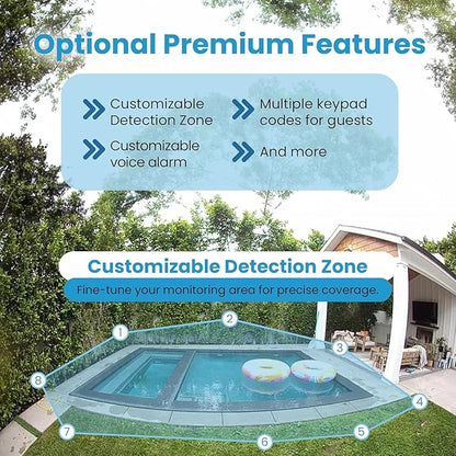 SwamCam Pool Alarm Wi-Fi Camera System – ASTM F2208 Certified – Smart Pool Safety for In-ground & Above-Ground Pools – Real-Time Alerts, Live View, Built-in Wi-Fi Repeater