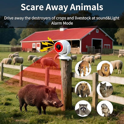 2 Pack Wireless Motion Detector Alarm for Indoor Use, PIR Motion Sensor with Sound Player for Pets, Dogs & Animal Deterrent, Intruder Alert & Remote Safety System, Noise Maker Sensor de Movimiento