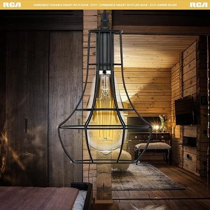 RCA WiFi Smart Light Bulb ST21 Vintage Amber LED, 8W 60W Equivalent, Dimmable & Tunable Edison Bulb, Alexa Devices & Google Home Compatible, E26 Smart Bulb for Bedroom Living Room