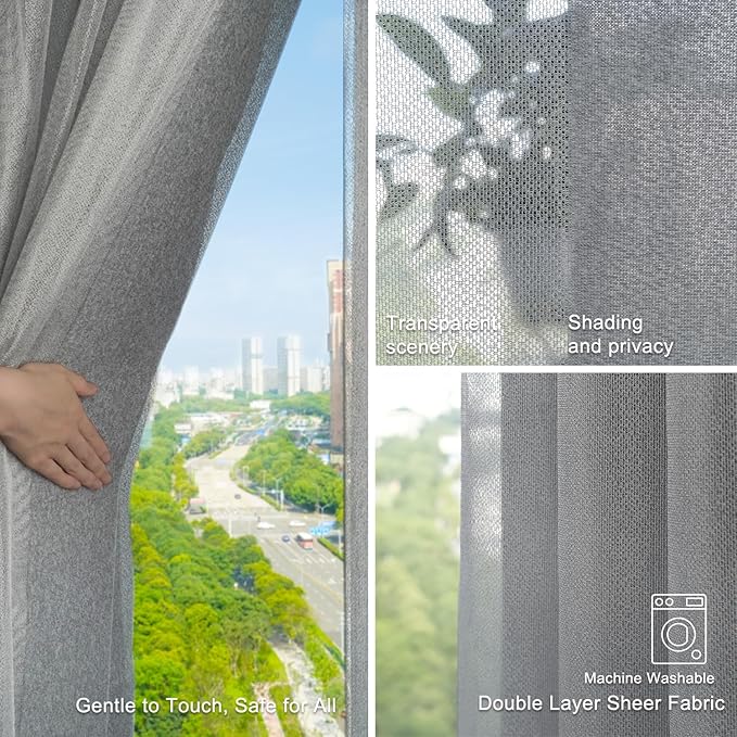 Motorized Sheer Vertical Blinds Work with Alex Google Home, Light Filtering Smart Vertical Blind Sliding Door Blinds Remote Control Blinds for Sliding Glass Door Customize(Elegant Light Grey)