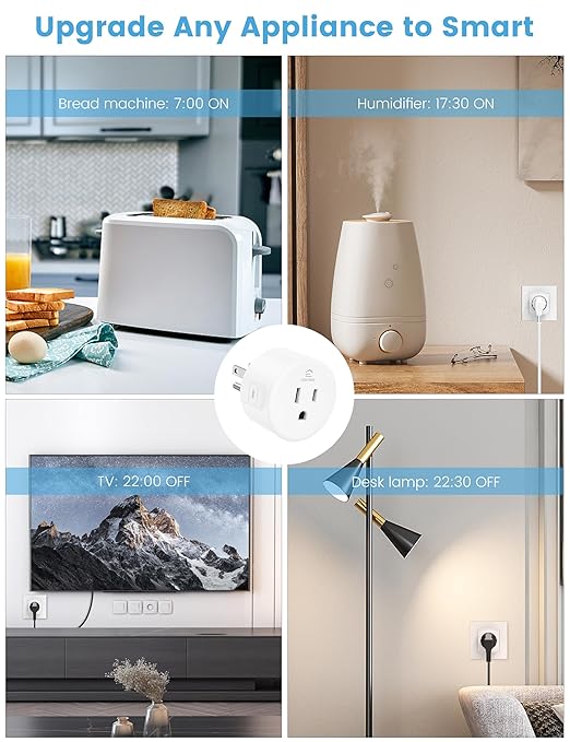 EIGHTREE Smart Plug 5GHz& 2.4GHz, 15A WiFi Smart Outlet Compatible with Alexa & Google Home, Smart Home WiFi Plug with Remote Control, Timer Outlet with Schedule, 4 Packs