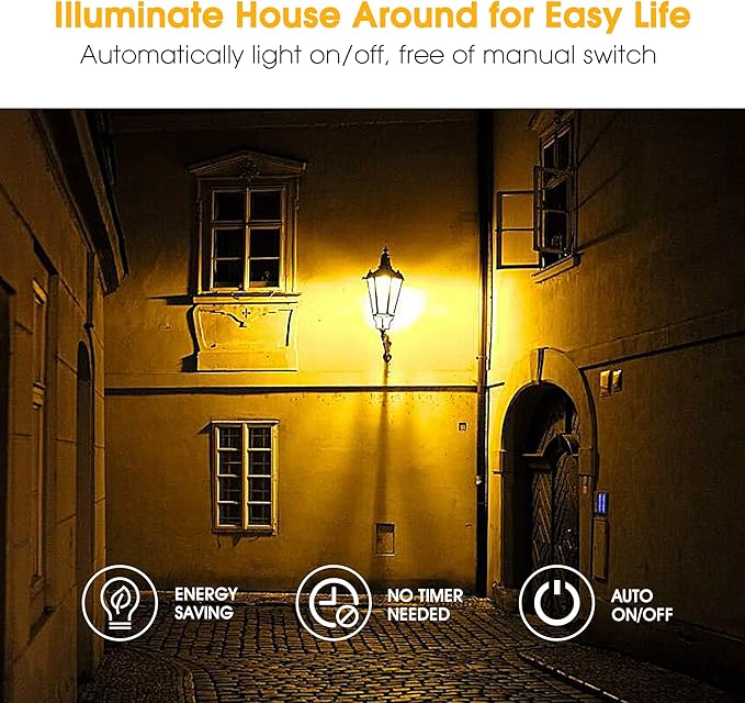 Flaspar Dusk to Dawn LED Yellow Bug Light Bulbs Outdoor, A19 6W Bug Lights for Outside, 40W Equivalent, Non-Attracting, E26 Base, Ideal for Photocell Sensor Porch Patio, Deck, Backyard, 2 Pack