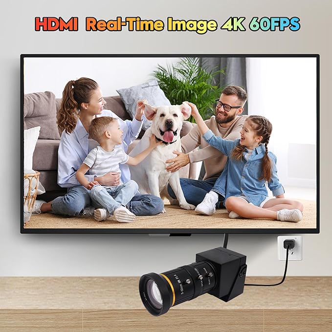 SVPRO 4K 60fps HDMI Camera USB3.0 Streaming Webcam with 5-50mm Manual Telephoto Lens 10X Optical Zoom H.264 Industrial Microscope Close-Ups Camera,USB and HDMI Dual Ouput