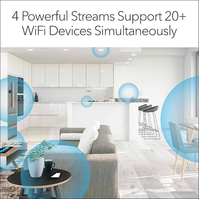 NETGEAR WiFi 6 Mesh Range Extender (EAX15) - Add up to 1,500 sq. ft., 20 Devices with AX1800 Dual-Band Wireless Signal Repeater (up to 1.8 Gbps Speed), WPA3 Security, One Network Name (Pack of 2)