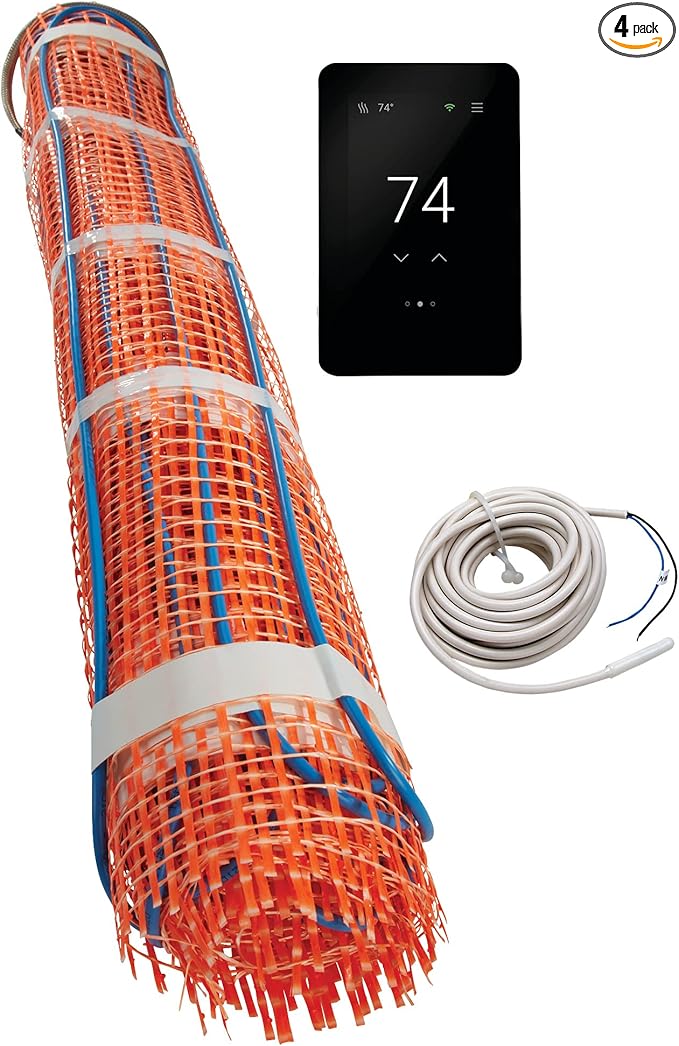 SunTouch TapeMat Electric Under Floor Heating Kit with ConnectPlus Smart Thermostat, 2.0' x 7.5' (15 Sq. Ft.), 120V (12000725-KIT-CPWiFi)