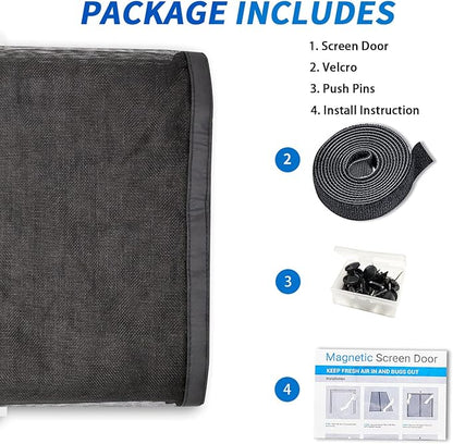 Garage Door Screen For 1 Car 12x7FT, Magnetic Screen Garage with Retractable Fiberglass Mesh and Heavy Duty Weighted Bottom, Easy Assembly & Pass, Hands Free Screen Door w/ 40 Magnets for Garage/Patio