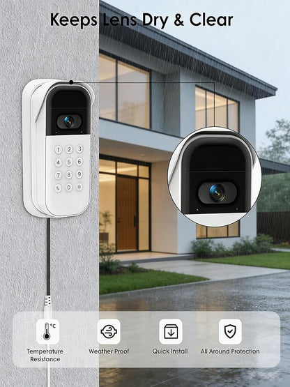 Weatherproof Swivel Mount for myQ Smart Garage Video Keypad, Left/Right Adjustable Angle Mounting Bracket, Easy to Install Wall Mount, White (Video Keypad Not Included)