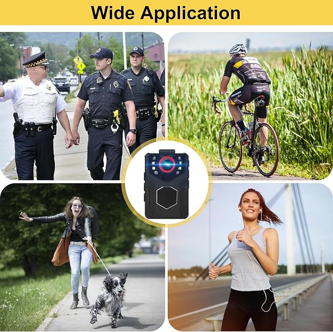 Body Camera with Audio and Video Recording: 1080P FHD Body Cam with Night Vision, 10HR Battery, 2.0" Screen, 128GB Wearable Camera, Bodycam for Traveling, Law Enforcement, Outdoors Activities