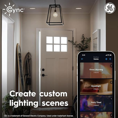 Cync GE Reveal Smart LED Recessed Downlight, Color Changing WiFi Light, Matter Compatible, Compatible with Alexa and Google Home, 6in, 2-Pack