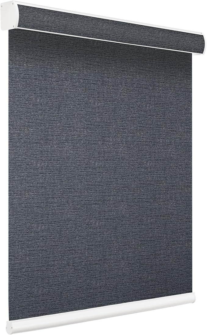 Changshade Custom Size Cordless Roller Shades, Light Filtering Roller Window Blinds with Thermal Insulated for Office, Living Room, Bedroom, Kitchen, Veins Black