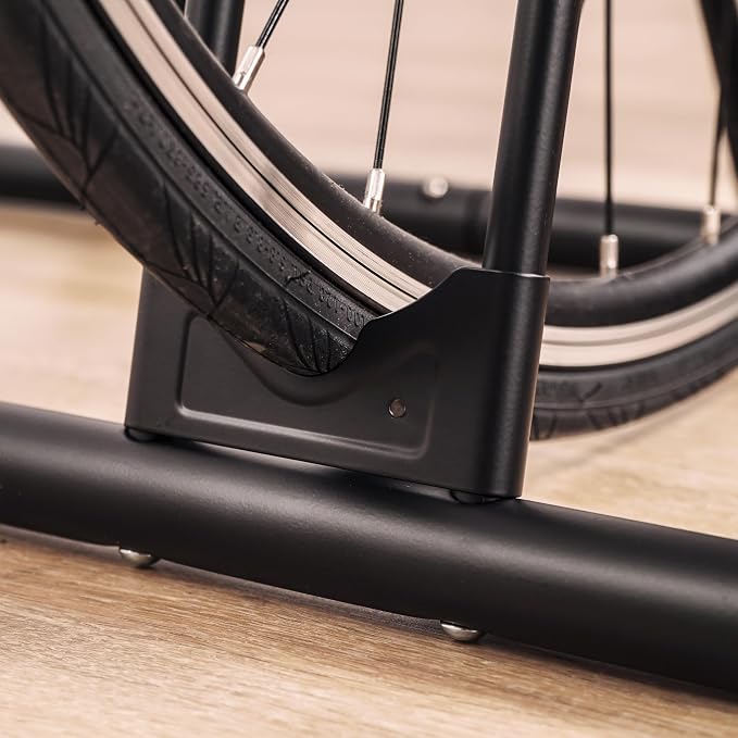 CyclingDeal Bicycle Floor Parking Rack Stand - for Mountain MTB Road Bike - Indoor Home Garage Storage - Classic 3 Bikes