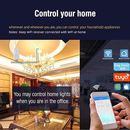 Nineleaf Smart WiFi Light Switch Kit, Mini Smart Light Switch, Compatible with Alexa, Google Assistant and IFTTT, Tuya/Smart Life APP, No Hub Required, Ceiling LED Lamp,IP66 Waterproof,10A 1000W