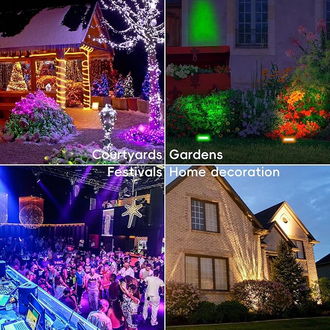 Outdoor LED Flood Lights for Outdoor, LED Stage Light for Garden (RGB 1PACK)