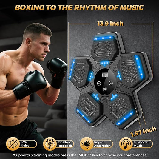 LOLBOX Music Boxing Machine for Adults & Kids - Smart Punching Machine with Boxing Gloves, Wall Boxing Punching Pad for Home, Office, Gym (Upgraded Version)