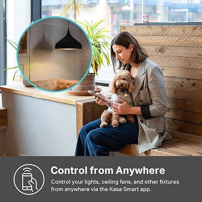 Kasa Smart Kasa Matter Smart Dimmer Switch: Voice Control w/Siri, Alexa & Google Assistant,UL Certified, Timer & Schedule, Easy Guided Install,Neutral Wire Required, Single Pole, 2.4GHz Wi-Fi, 3-Pack