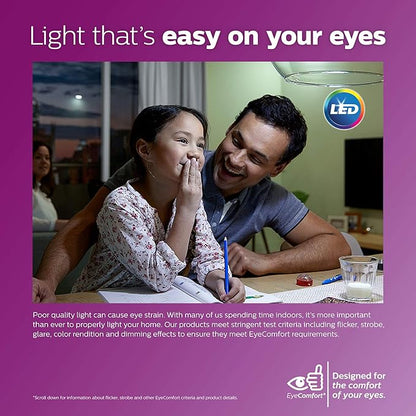 Philips LED Flicker-Free BR30 Light Bulb, EyeComfort Technology, Non-Dimmable, 650 Lumen, Soft White (2700K), 9W=65W, E26 Base, 6-Pack
