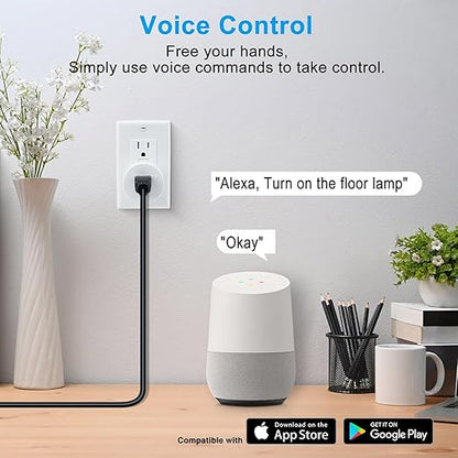 Greencycle Zigbee Smart Plug with Remote,Smart Outlet with Wall Switch,No Cloud Required(2.4G Hub Required),APP Control,Voice Control Compatible with Alexa,Google Assistant,Schedule and Timer,3Plugs