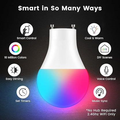 OHLUX GU24 Smart Light Bulbs and 7w Smart Bulbs Bundle Package