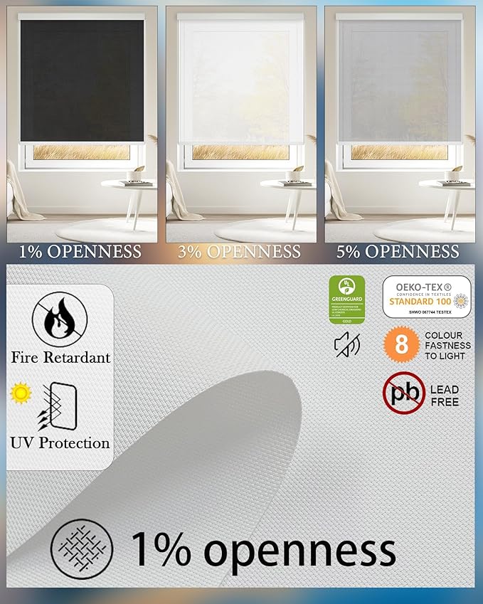 Motorized Blinds with Remote Cordless Automatic Motorized Shades Custom Blinds for Windows Smart Curtains Compatible with Alexa Google Home(Solar White,W57 x H72in)