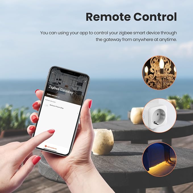Tuya ZigBee 3.0 Wired Gateway,Hub Wired Bridge,Compatible with Alexa/Google Assistant, Work with Smart Life APP Device PIR Motion Detector Door Sensor Touch Wall Light Switch (GC-ZTY02W)