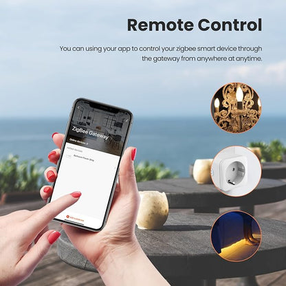 Tuya ZigBee 3.0 Wired Gateway,Hub Wired Bridge,Compatible with Alexa/Google Assistant, Work with Smart Life APP Device PIR Motion Detector Door Sensor Touch Wall Light Switch (GC-ZTY02W)