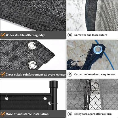 Winpull Privacy Fence Screen 5FT x 50FT, Heavy Duty 170GSM HDPE Fence Screen Privacy Mesh for Chain Link & Wood Fence, 95% Privacy Screen for Backyard Patio Balcony, Reinforced Edges & Grommets