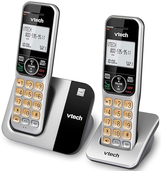 VTech 2-Handsets Cordless Phone System for Home with Call Block, Large Display & Buttons, Backlit Screen, Full-Duplex Speakerphone, Caller ID/Call Waiting, DECT 6.0, Table & Wall Mountable | CS5319-2