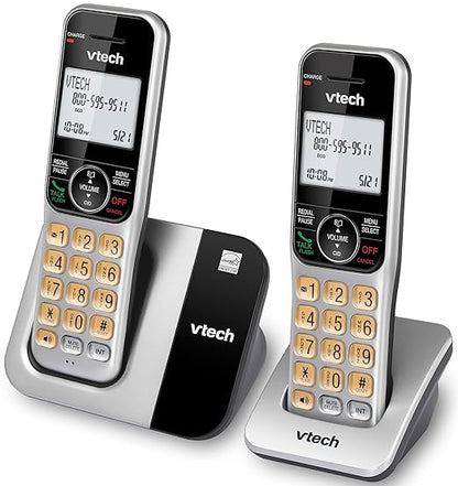 VTech 2-Handsets Cordless Phone System for Home with Call Block, Large Display & Buttons, Backlit Screen, Full-Duplex Speakerphone, Caller ID/Call Waiting, DECT 6.0, Table & Wall Mountable | CS5319-2