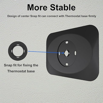 Wall Plate Cover Compatible with Google Nest Learning Thermostat (4th Gen), Practical Trim Kit for Nest Learning Thermostat 4, Snap fit Design (Black, 1 Pack)