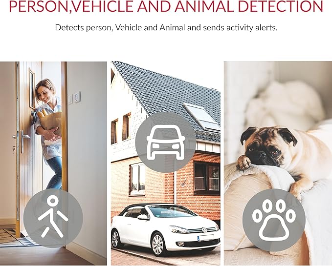 YI 2K 3MP Home Security Camera, Indoor Camera with Person, Vehicle, Animal Detection, Phone App for Baby, Pet, Dog, Monitoring, Compatible with Alexa