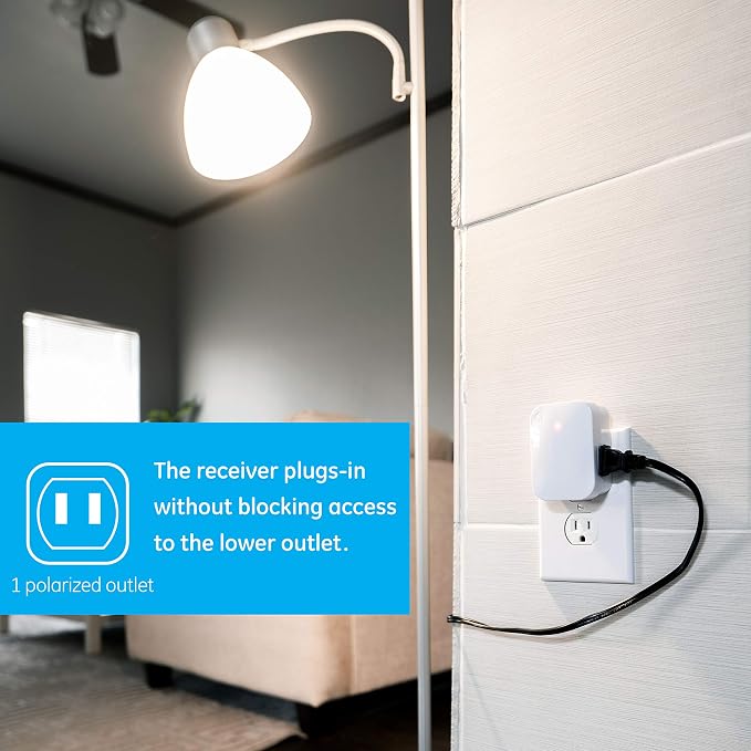 MySelectSmart Remote Control Outlet, On/Off, 1 Outlet, Full Kit, White | Control can be Wall Mounted, 150ft Range from Receiver, Pairable Remote for Multiple Plugs, Ideal for Lamps, No Wiring Needed