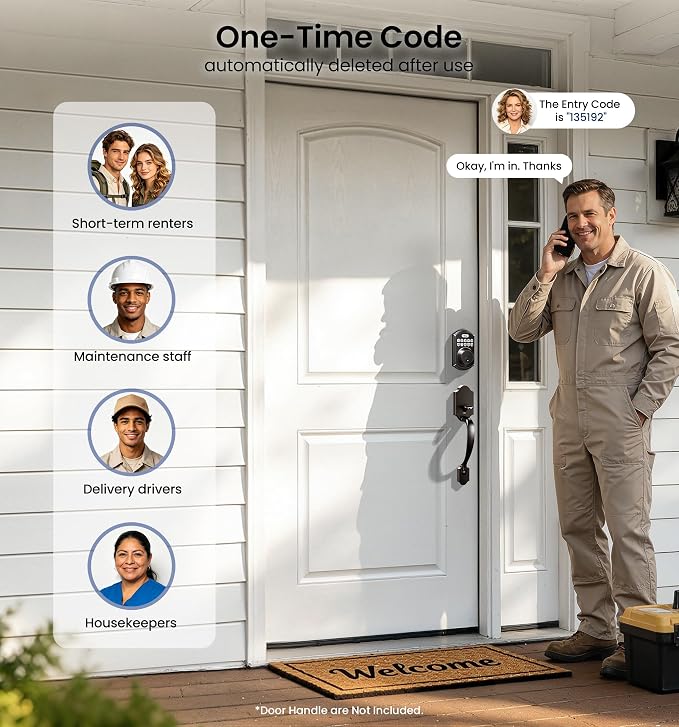 Veise VE001 Keyless Entry Deadbolt, Electronic Keypad Lock, Bronze