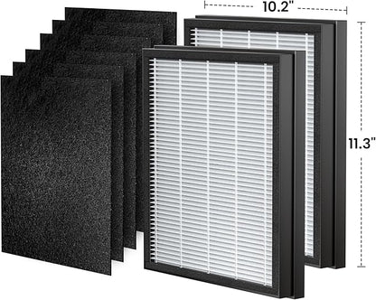 HEAPETS P358 Replacement Filters for P358 Pet Air Purifier, 6 Pre-Filters and 2 HEPA Composite Filters, Genuine Version, PJ358-2LX6JDM