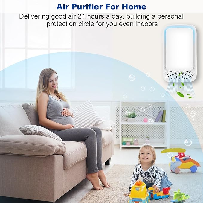 VGY Plug In Air Purifier (4 Pack) – Ionizer Air Purifier, Quiet Negative Ion Air Purifiers, Portable Air Filter Odor for Home, Bedroom, Office, kitchen, Pet Room, White