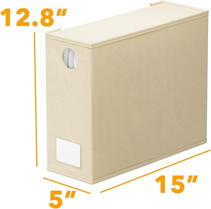SpaceAid 16 Pack Bed Sheet Organizers and Storage, Foldable Sheet Organizer for Linen Closet, Sheets Set Folder Keeper with Window XL (Queen & King Size) Bedding Container (Beige, 16 Pack)