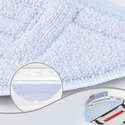 6 Pcs Mop Cloth Pad for Roborock S7 / S7+ / S7 MaxV / S7 MaxV Plus / S7 MaxV Ultra / S7 Pro Ultra / S8 / S8+ Robot Vacuum Microfiber VibraRise Mopping Pad Replacement Accessory (Blue Gray).