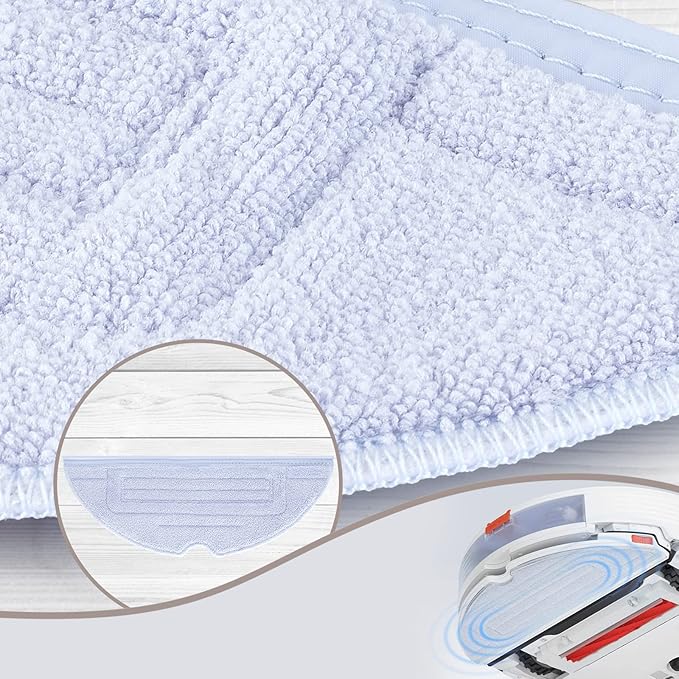 12 Pcs Mop Cloth Pad for Roborock S7 / S7+ / S7 MaxV / S7 MaxV Plus / S7 MaxV Ultra / S7 Pro Ultra / S8 / S8+ Robot Vacuum Microfiber VibraRise Mopping Pad Replacement Accessory (Blue Gray)