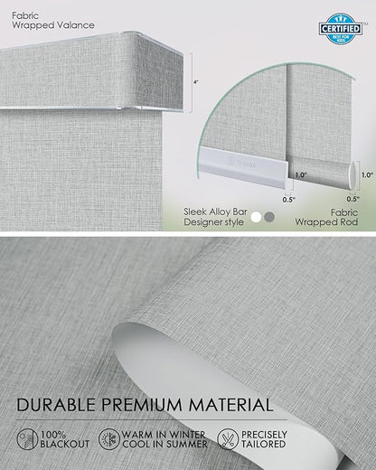Yoolax Custom XL Smart Sliding Door Blinds, Motorized Sliding Panel Blinds Compatible with Alexa, Blackout Vertical Blinds for Glass Doors, Patio Doors, Closet Doors, Foggy White