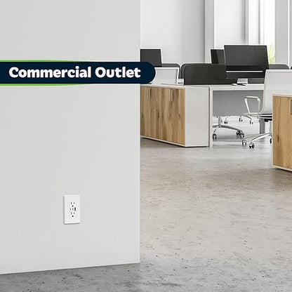 TOPGREENER 4.2A 3-Port Type C USB Outlet, 15 Amp Receptacle Plug, Charging Power Outlet with Dual Type C&A Ports, Screwless Wall Plate Included, UL Listed, TU21542AC2-WSID, White, 10 Pack
