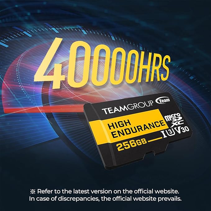 TEAMGROUP HIGH Endurance 128GB Micro SDXC UHS-I U3 V30 4K 100MB/s (Designed for Monitoring) Stable Durable Long Lasting Flash Memory Card, Support 4K & Full HD Video Recording THUSDX128GIV3002