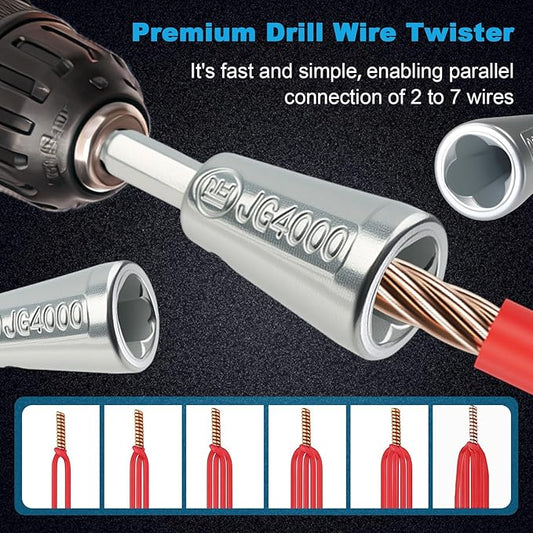 2 Pcs Upgraded Wire Twister Tool for Drill, Compact Wire Nut Twister for DIY Home Electrical Repair, Lightweight Wire Nut Twister for Drill Compatible with 9-22 AWG Wire