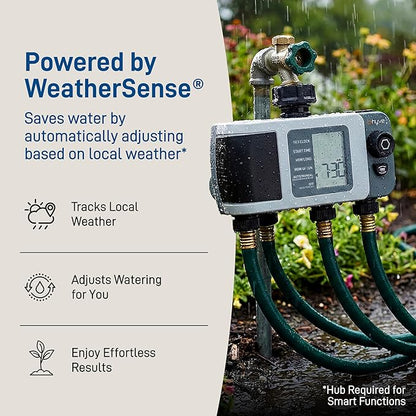 Orbit B-hyve XD 4-Port Smart Hose Watering Timer - App Controlled - Smart WeatherSense - Bluetooth Sprinkler Timer with Remote Control - Multi Outlet Yard Irrigation System - 24634