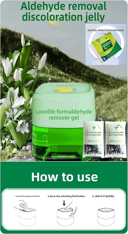 Plant-Based Formaldehyde Remover Kit | 24h Fast-Acting, 90-Day Long-Lasting, One-Click Activation, No Electricity, Safe for Baby, with Test Kit & Activated Carbon for Home, Closet, Bedroom