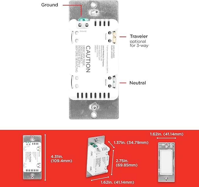 UltraPro Add-On Switch QuickFit and SimpleWire, In-Wall White Rocker Paddle Only, Z-Wave ZigBee Wireless Smart Lighting Controls, NOT A STANDALONE Switch, 2 Pack, 54905