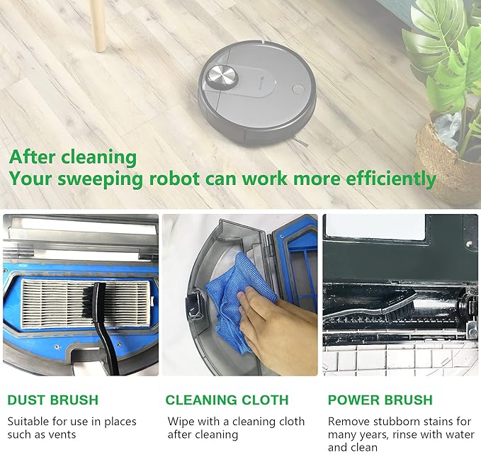 Midukit Vacuum Attachments Accessories for Robot Vacuum Cleaner,Cleaning Brush roll Cleaning Tool Replacement Parts, Part kit Tool for Vacuums Cleaner Replacement Include Vacuum Cleaning Cloth