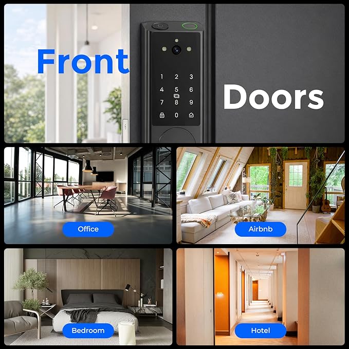DEVO G1 Keyless Entry Deadbolt Smart Lock with Camera, Doorbell,Fingerprint