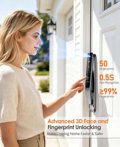 3D Face Recognition Smart Lock with Camera, Palm Vein Keyless Entry