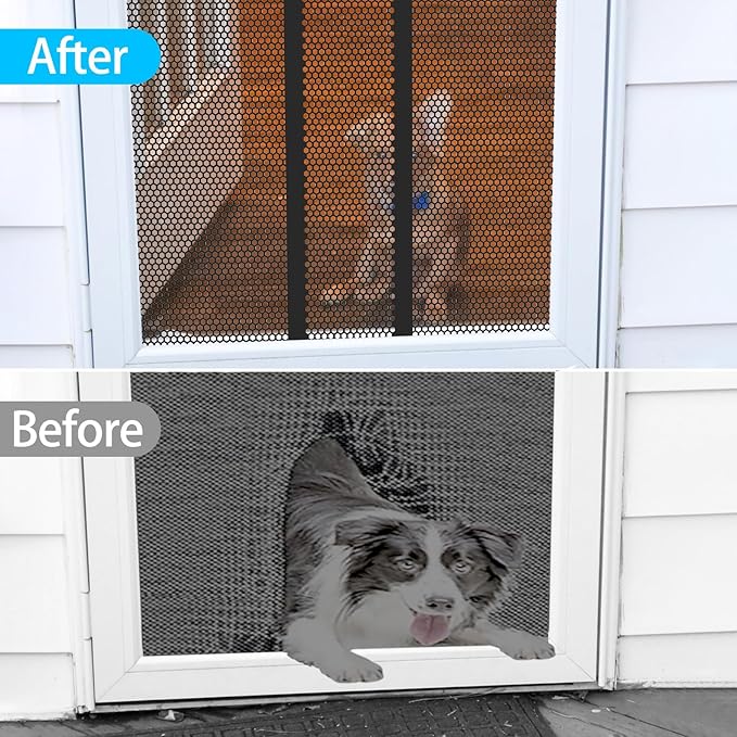 RV Entry Screen Door Grille,Upgraded Adjustable 16-32 in Width, 21.25 in Height, Metal Entry Screen Door Protector,Camper Screen Door Grill,RV Door Defender