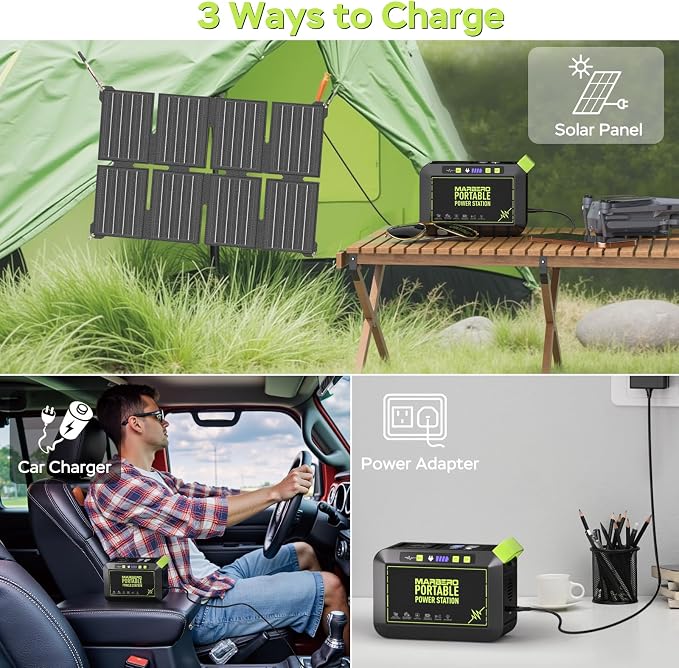 MARBERO Solar Powered Generator 88Wh, 120W Surge with 25W Solar Panel Kit